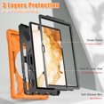thumbnail image 6 of XYX Case for Samsung Galaxy Tab S7 FE 12.4 inch SM-T730/SM-T733/SM-T736B with 360 Degree Rotating, Hand Strap, Shoulder Strap, Orange, 6 of 7