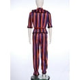thumbnail image 6 of YUUMIN Child Girls Boys Harlequin Clown Jumpsuits Silky Striped Top with Harem Dance Pants Colorful 6, 6 of 7