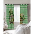 thumbnail image 4 of St.Patrick's Day Gnomes Kitchen Curtains Green Shamrock Retro Geometric Stripes Cafe Short Curtains for Bathroom Blackout Window Curtain Small Window Treatment Drapes for Bedroom 27.5"x39"x2, 4 of 9