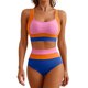 thumbnail image 2 of Tankini de moda para mujer, sin mangas, patchwork, bikini, traje de baño push-up, acolchado, conjuntos de blusa, traje de baño de dos piezas para mujer, trajes de baño tankini para mujer, traje de bañ, 2 of 6