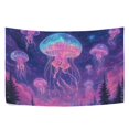 thumbnail image 6 of Yayeee Tapestry Wall Hanging for Bedroom 60" x 40" Living Room Home Wall Art Decor, Neon Jellyfish, 6 of 7