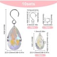 thumbnail image 2 of 1 caja de 10 paquetes de bolas de cristal transparente de 38 mm para candelabros, prismas de cristal en forma de lágrima de color AB con anillos de salto, ganchos para ventanas, decoración de bodas,, 2 of 6