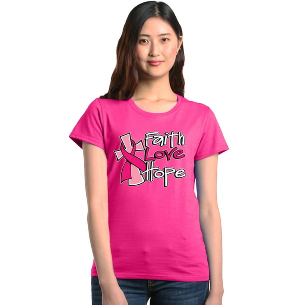 Shop4Ever - Shop4Ever Women's Faith Love Hope Pink Breast Cancer ...
