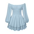 thumbnail image 3 of WILLBEST Fondos para Vestidos de Mujer Vestido Informal de Otoño con Cuello Cuadrado y Manga Larga con Borde con Volantes para Mujer Grande​​, 3 of 3