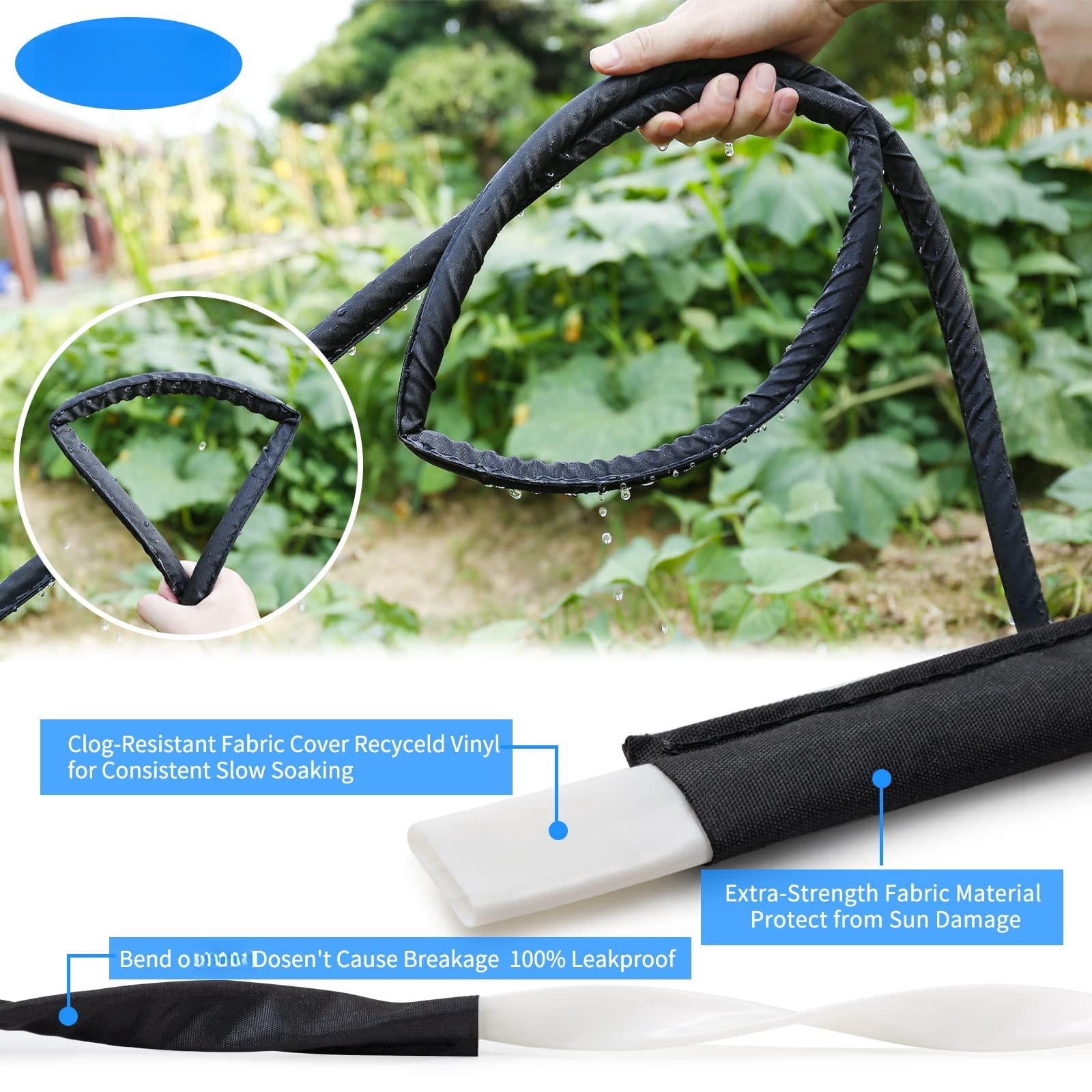 Flat Soaker Hose 25 Ft For Garden Beds  25ft 1/2" Linkable Consistent Drip Irrigation Save 80% Water Leakproof Heavy Duty Double Layer Sprinkler