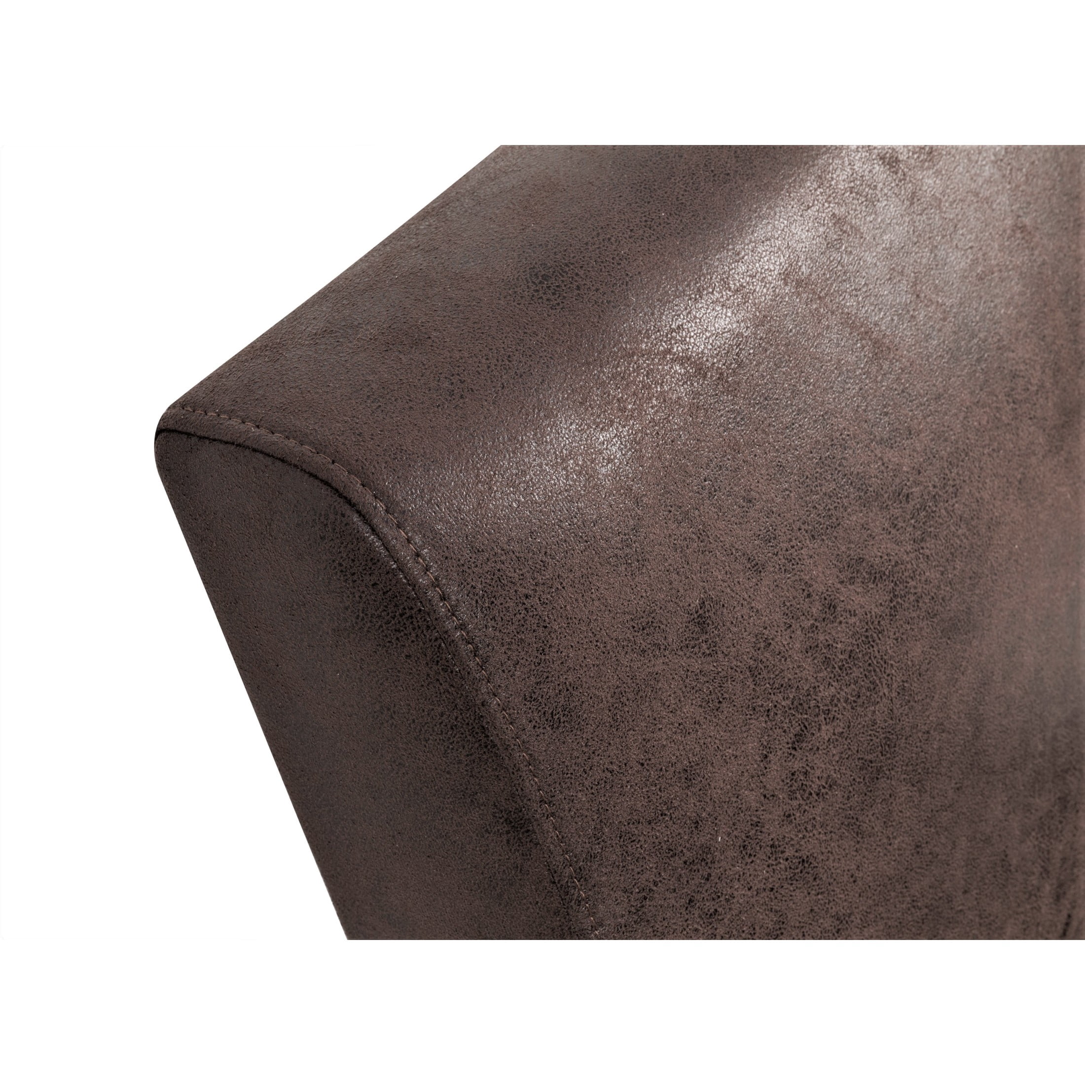 GDF Studio 25.38" Mid-Century Modern Armchair with Tapered Solid Wood Arms, Microfiber Upholstery, Dark Brown