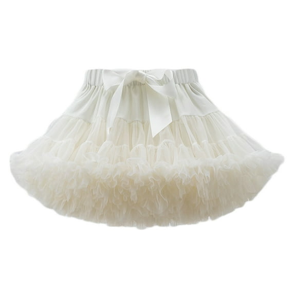 Women's Teen Tutu Skirts for Women Adult Classic Elastic 4 Layered Tulle Tutu Skirt for Dress-up Parties Ballet Dancing Beige L