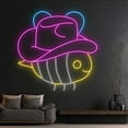 thumbnail image 3 of Handmadetneonsign Custom Cowboy Fish Neon Light, Cowgirl Fish Led Light, Western Fish Neon Sign, 3 of 5