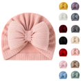 thumbnail image 2 of Zwiiyzr Baby Girl Turban Newborn Beanies Hat Top Bowknot Head Wrap Beanie Infant Girls Headwraps Toddler Kids Hats 0-3 Years Sky Blue, 2 of 4