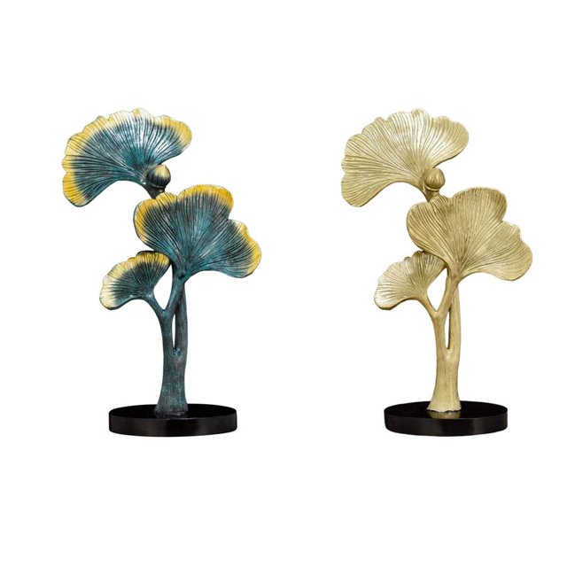 Nordic Style Ginkgo Biloba Ornaments Statue Figurines for Porch Home Office Zulema none