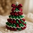 thumbnail image 2 of OIUR Handmade Crochet Christmas Tree DIY Crochet Christmas Tree Kit with Bow Faux Pearl Decor Holiday Craft Starter Set for Beginners, 2 of 7
