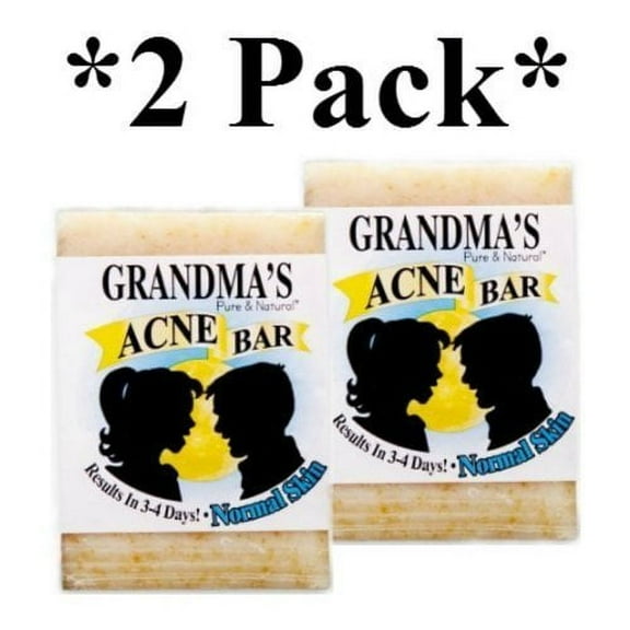 Grandma's Pure & Natural Normal Skin Acne Bar, 4 oz (2 pack) (Bundle)