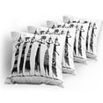 thumbnail image 5 of Ambesonne African Throw Pillow Cover 4 Pack, Women Jugs Dress, 20", Black and White, 5 of 7