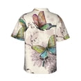 thumbnail image 3 of Picia Flying Butterflies-1 Gentle Cotton Regular Fit Short Sleeve Casual Hawaiian Shirt for Men-X-Large, 3 of 9