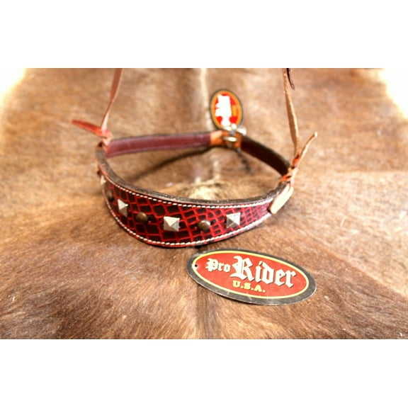 Horse Show Bridle Western Leather Barrel Racing Tack Rodeo Noseband  9955