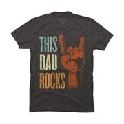 Mens This Dad Rocks Rock n Roll Metal  Father Mens Charcoal Heather Gray Graphic Tee - Design By Humans  4XL