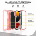 thumbnail image 2 of Dteck Back Case For Apple iPhone 13 Pro, Ring Stand Shockproof Hybrid Hard PC Soft Silicone Bumper Heavy Duty Shockproof Three Layer Drop Protective Girls Boy Cute Phone Case(Rosegold), 2 of 7