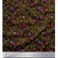 thumbnail image 1 of Soimoi Cotton Cambric Fabric Leaves & Floral Artistic Printed Fabric 1 Yard 56 Inch Wide, 1 of 3