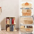 thumbnail image 2 of Eliantte Rotating Bookshelf, 360° Spinning Bookcase, Wood Floor Standing Book shelf, Wood Narrow Book Shelf Organizer - 2 Tier, 2 of 6