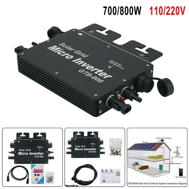 GTB-700W 800W Smart Micro Inverter Solar Grid Inverter APP Monitoring 110/ 220V 
