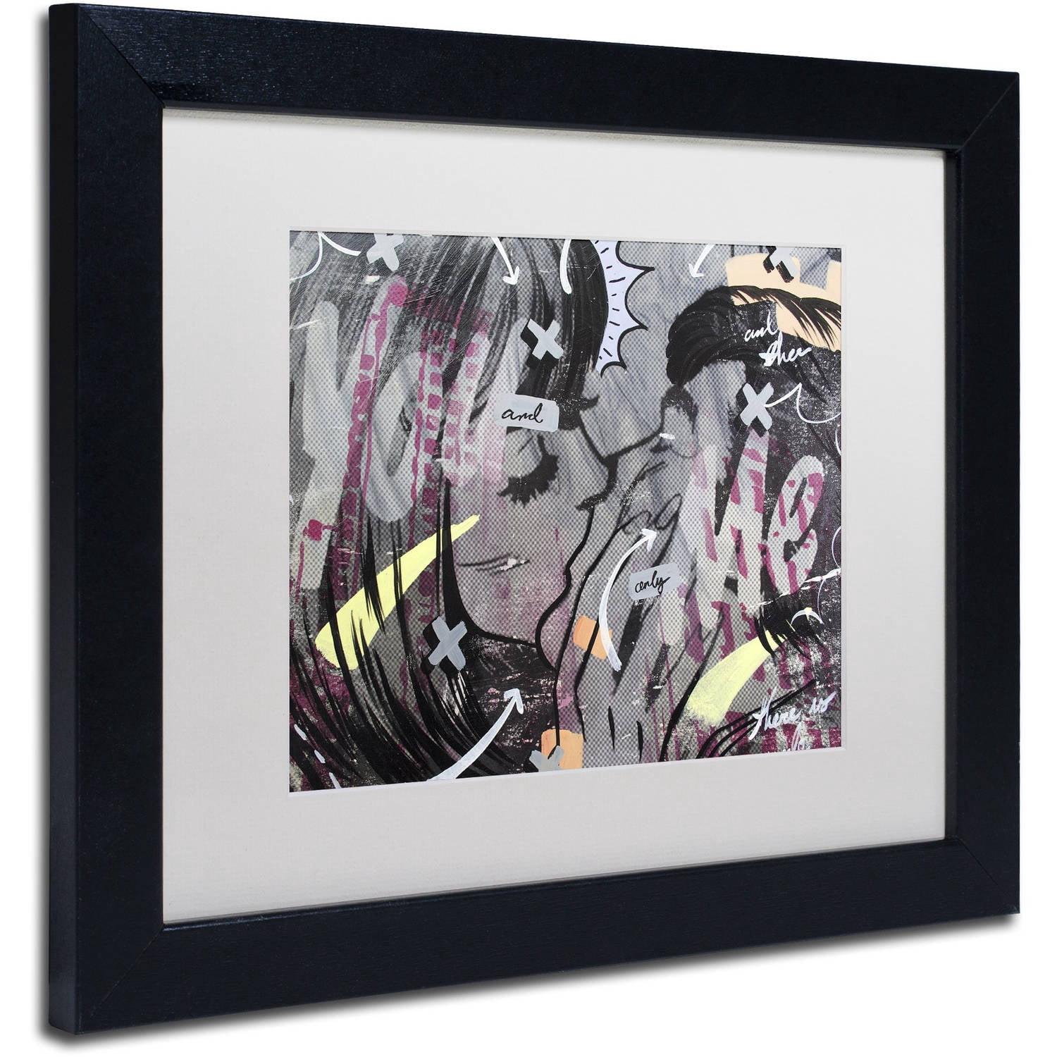 Trademark Fine Art "And Only" Canvas Art by Dan Monteavaro White Matte, Black Frame
