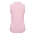 thumbnail image 5 of ClodeEU Women's Striped Sleeveless Button Down Shirt, Collared Casual Blouse Pink,Women's Plus S, 5 of 5