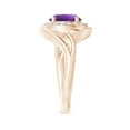 thumbnail image 3 of ANGARA Natural 1.7 ct Amethyst Bypass Engagement Ring with Diamond Halo in 14K Rose Gold for Women (Size-8mm) | February Birthstone, Anniversary, Jewelry Gift for Women | Natural Amethyst Ring, 3 of 9