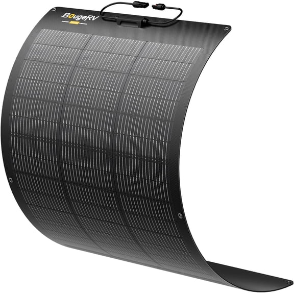 BougeRV Arch Pro 100 Watts N-Type Fiberglass Flexible Solar Panel 24 Volts 16BB Mono Cell 25% High-Efficiency Compact for RV Camping Home Boat Marine Curve Surface Black