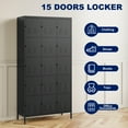 thumbnail image 3 of AUHUP Metal Locker for Employees with lock, Industrial Steel Storage Locker for School Gym Home Office Staff, Black-15 Doors Metal Storage Cabinet, 3 of 10