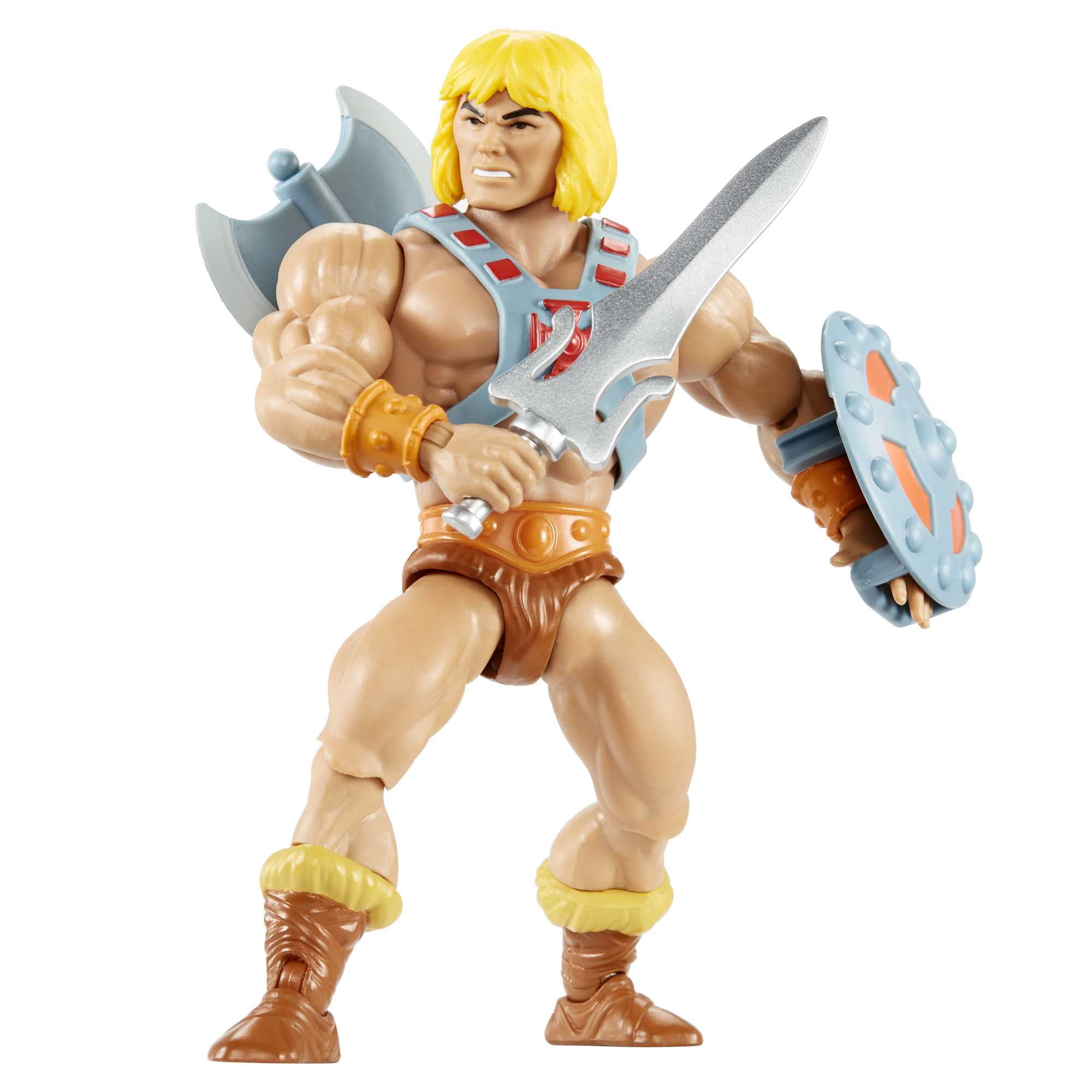 Masters of the Universe Origins He-Man 5.5 Inch Action Figure MOTU Toy with Sword, Axe & Shield