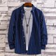 thumbnail image 1 of Camisa a rayas para hombre Oficina Trabajo de negocios Casual Manga larga Top con botones Nuevo XianweiShao 8390613947130, 1 of 1