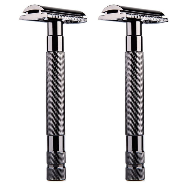2X Maquinilla de Afeitar de Doble Filo de Seguridad para Hombres Barber de Afeitar Recta Hojas de Afeitar Que Afeita La Cara de Los Hombres Maquina de Afeitar