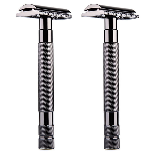 2X Maquinilla de Afeitar de Doble Filo de Seguridad para Hombres Barber de Afeitar Recta Hojas de Afeitar Que Afeita La Cara de Los Hombres Maquina de Afeitar