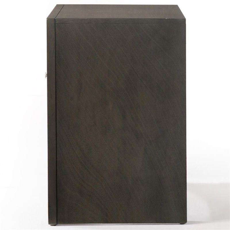 Wooden Nightstand with Bevel Drawer Front, Gray- Saltoro Sherpi - image 5 of 7