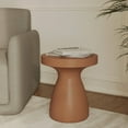 thumbnail image 5 of LeisureMod 16" Wide Round Side Table in Fiberstone with Hourglass Pedestal Design for Indoor and Outdoor Use Wisp Collection in Pink, 5 of 11