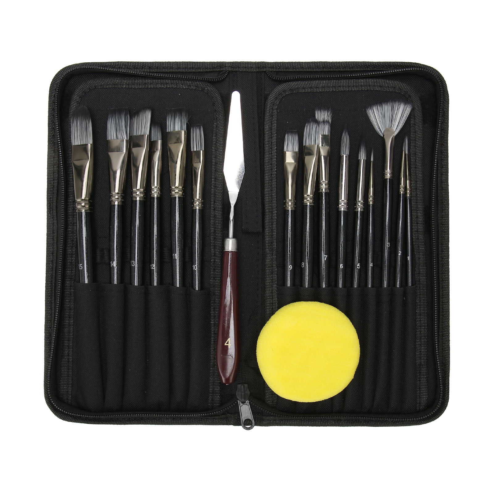 Artist Paint Brushes, 18Pcs Nylon Hair Metal Ferrule Portable