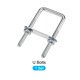 thumbnail image 5 of U Pernos (M8x40x100mm), Cuadrado U Perno Carbono Acero con Accesorios - para Construcción, Tubería, 5 of 5