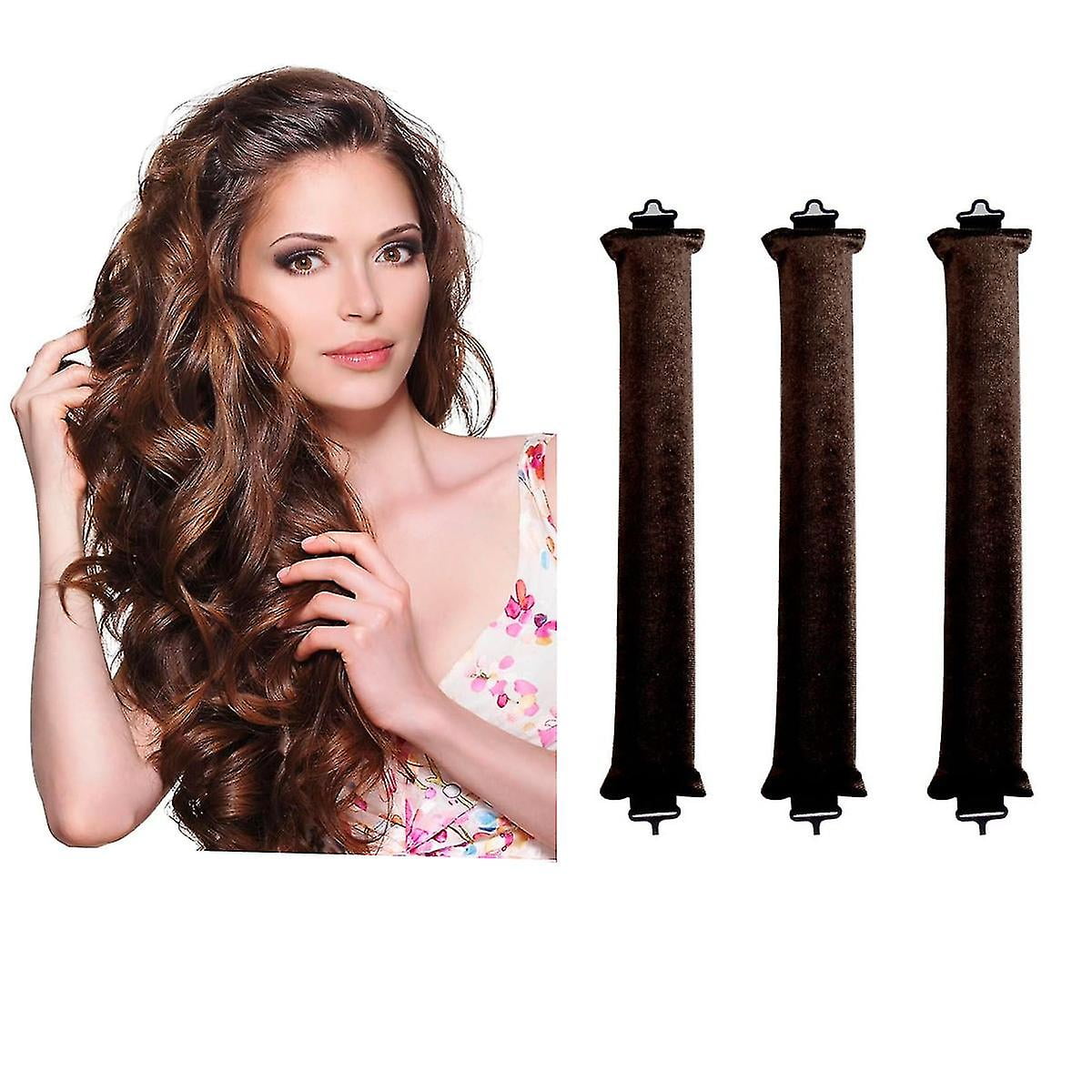 3pcs Heatless Hair Curler Flexi Rods With Hook Heatless Curling Rod For All Hair Types No Heat Curlers To Sleep In Overnight Heatless Curls Gift Of K Coffee Walmart