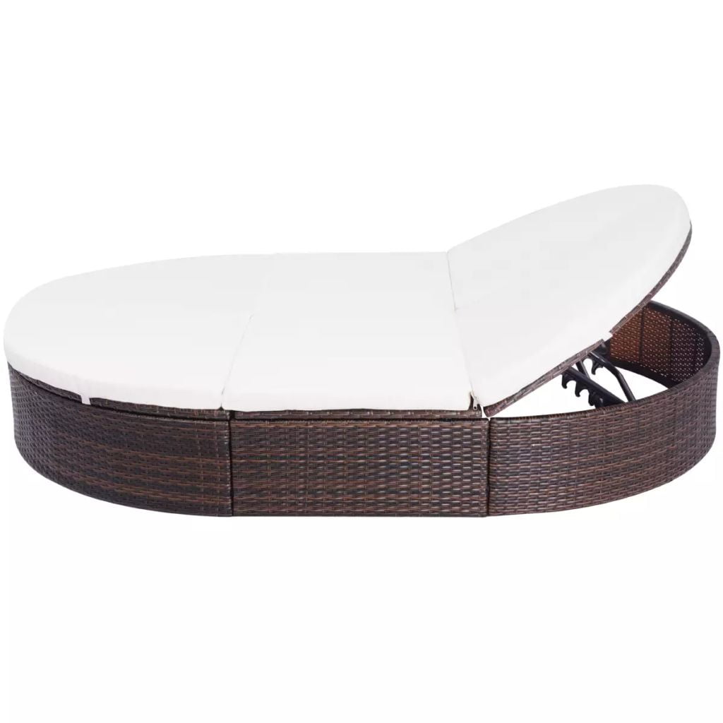 Lowestbest Outdoor Lounge Bed, Adjustable 2-Person Sun Lounger with Curtains Lowestbest Outdoor Lounge Bed, Adjustable 2-Person Sun Lounger with Curtains