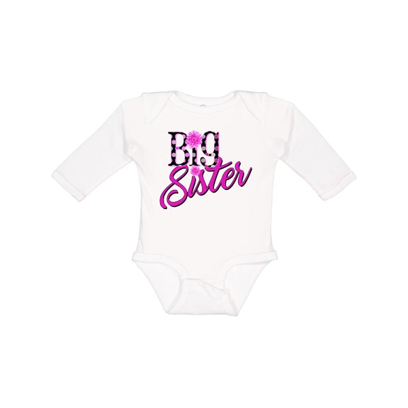 Inktastic Big Sister with Polka Dots Girls Long Sleeve Baby Bodysuit