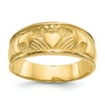 thumbnail image 1 of Solid 14k Yellow Gold Ladies Irish Claddagh Celtic Ring Band Size 7.5, 1 of 6
