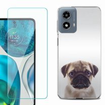Phone Case for Motorola Moto G 5G 2024, with Tempered Glass Screen Protector, by OneToughShield - Pug Face