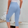 thumbnail image 6 of JUSLIO Leggings for Women Button Plus Size Slim High Waist Solid Yoga Workout Capris Leggings, 6 of 9