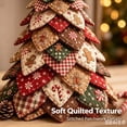 thumbnail image 4 of DIY Quilted Christmas Tree Kit, Handmade Fabric Holiday Tree Decor (M3) | DIY Holiday Patchwork Sewing Craft Kit with Plaid Snowflake Gingerbread Character Topper Home Mantel Table Office Display, 4 of 7