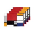 thumbnail image 4 of MKHERT Abstract Geometric Colorful Mondrian Lines Placemats Table Mats for Dining Room Kitchen Table Decoration 12x18 inch,Set of 4, 4 of 4