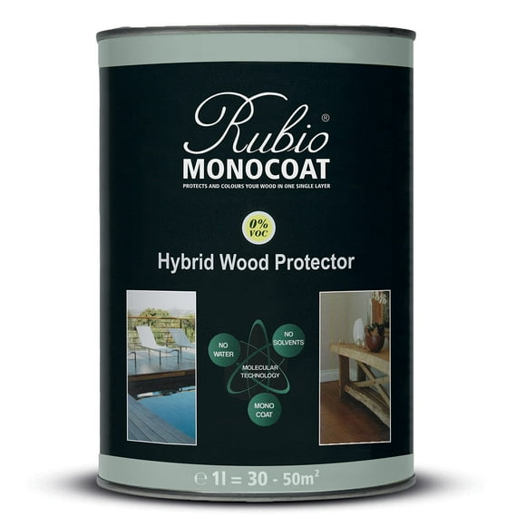 Rubio Monocoat Hybrid Wood Protector 300 ft² - Pure | Exterior Wood Oil Finish, Color & Protection for Outdoor Wooden Surfaces & Furniture | 1 L
