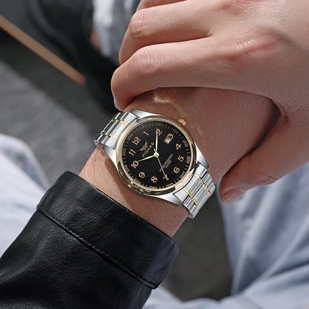 2022 Luxury Brand High Quality Designer Full Stainless Steel Men Quartz Watches Relogio Masculino Fashion Montre Homme Clock between gold black