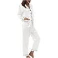 thumbnail image 2 of Azrian Womens Pajamas Clearance,Women's Casual Homewear Long-Sleeve Tops Trousers Color Night Pajamas Suits XXL Size,White on Sale, 2 of 5