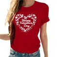 thumbnail image 5 of Jsaierl Women's Valentine's Day Shirts Plus Size Love Heart Print Tees Soft Short Sleeve Blouse Round Neck Dressy Casual T-shirt Tops Valentines Day Gifts, 5 of 5