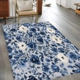 thumbnail image 3 of 3'x5' Area Rugs, Navy Blue White Peony Indoor Outdoor Area Rug for Living Room Bedroom, Vintage Floral Blossom Washable Bathroom Rugs Kitchen Floor Carpet Mats Home Decor Aesthetic, 3 of 8